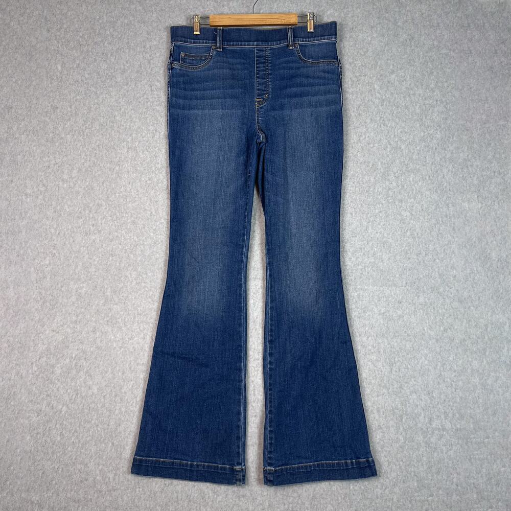 SPANX Vintage Indigo High Waisted Pull On Flare Jeans Size XL